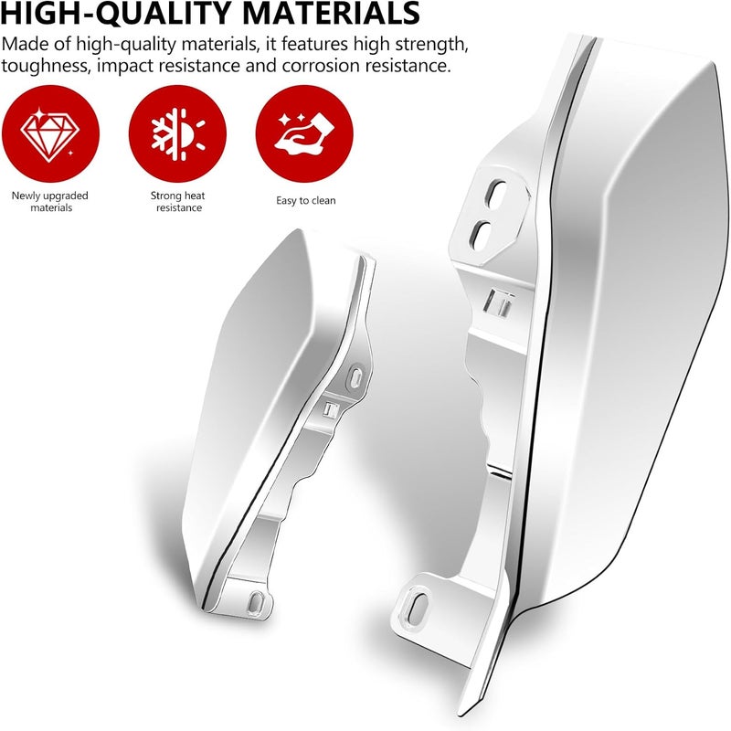 MOCODUO Motorcycle Mid Frame Air Deflectors Heat Shields Kits Fit for Harley Davidson Touring Street Glide Road Glide Electra Glide Road King Ultra Limited Tri Glide CVO 2009-2024 Chrome - Image 2